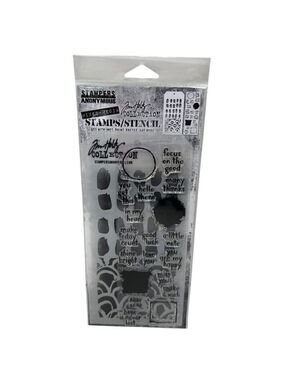 Tim Holtz Stampers Anonymous Mixed Media Stamps Stencil Set THMM184 Cardmaking